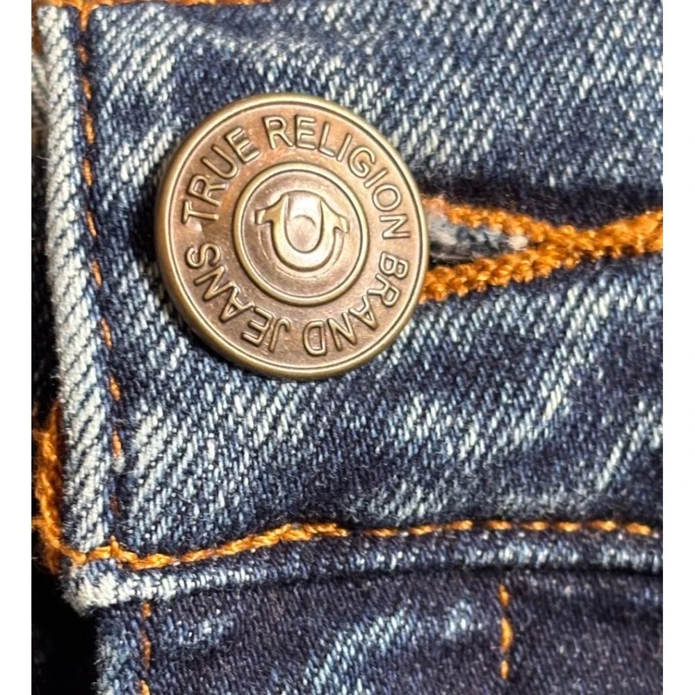 True Religion Rocco Shorts Mens 40 Flap Pocket Contrast Stitch Denim Skinny‎